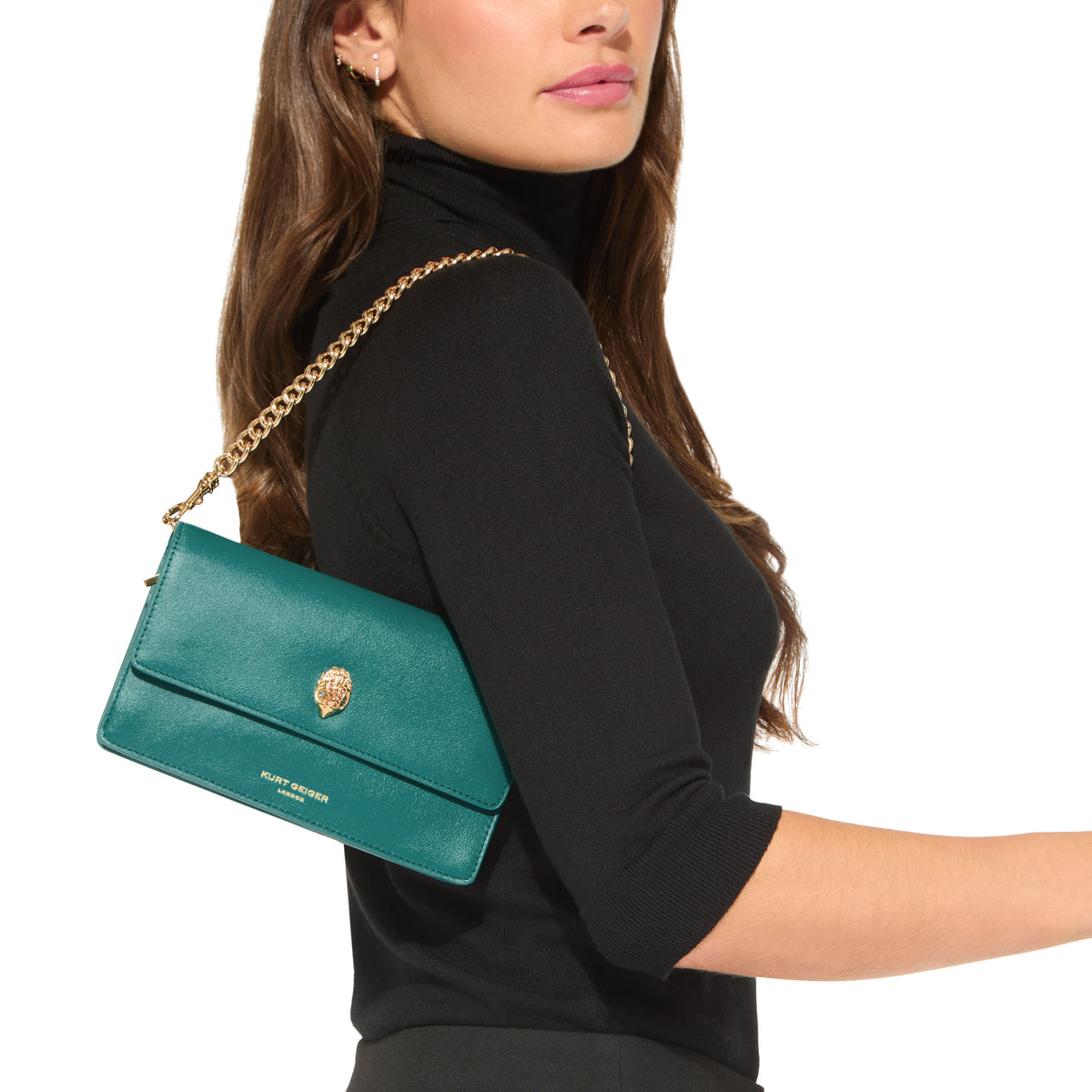 Kurt Geiger | Bolso Pequeño Shoreditch Soft de Piel Verde