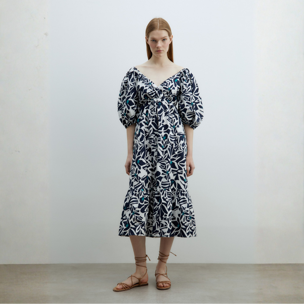 Sfera | Vestido Popelín Estampado para Dama