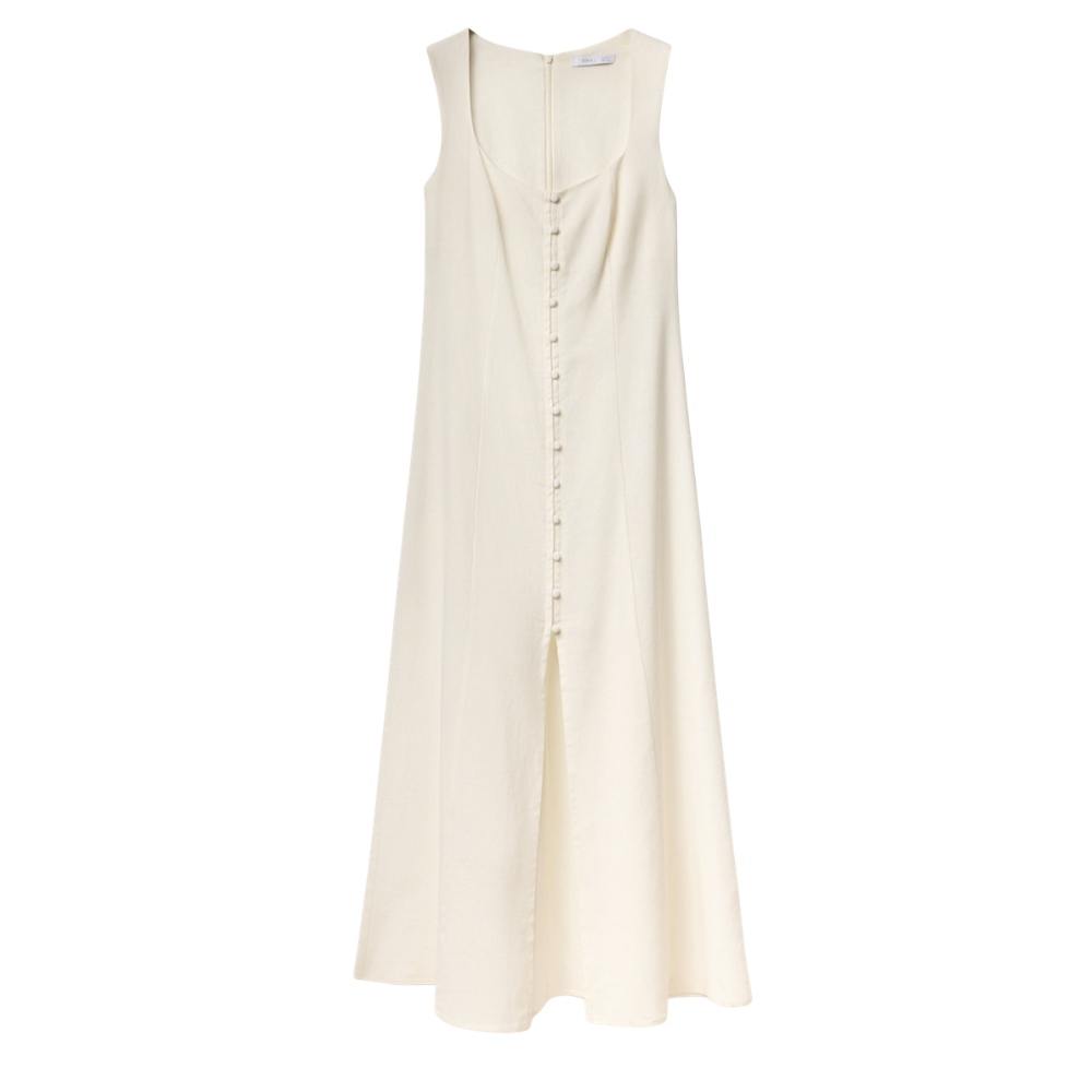 Sfera | Vestido con Botones en Lino para Dama
