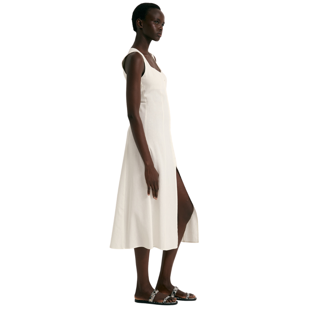 Sfera | Vestido con Botones en Lino para Dama