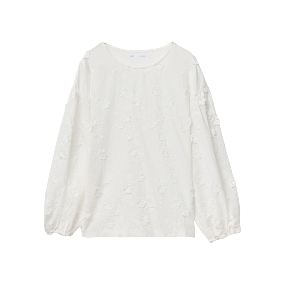 Sfera | Camiseta Flores Bordadas