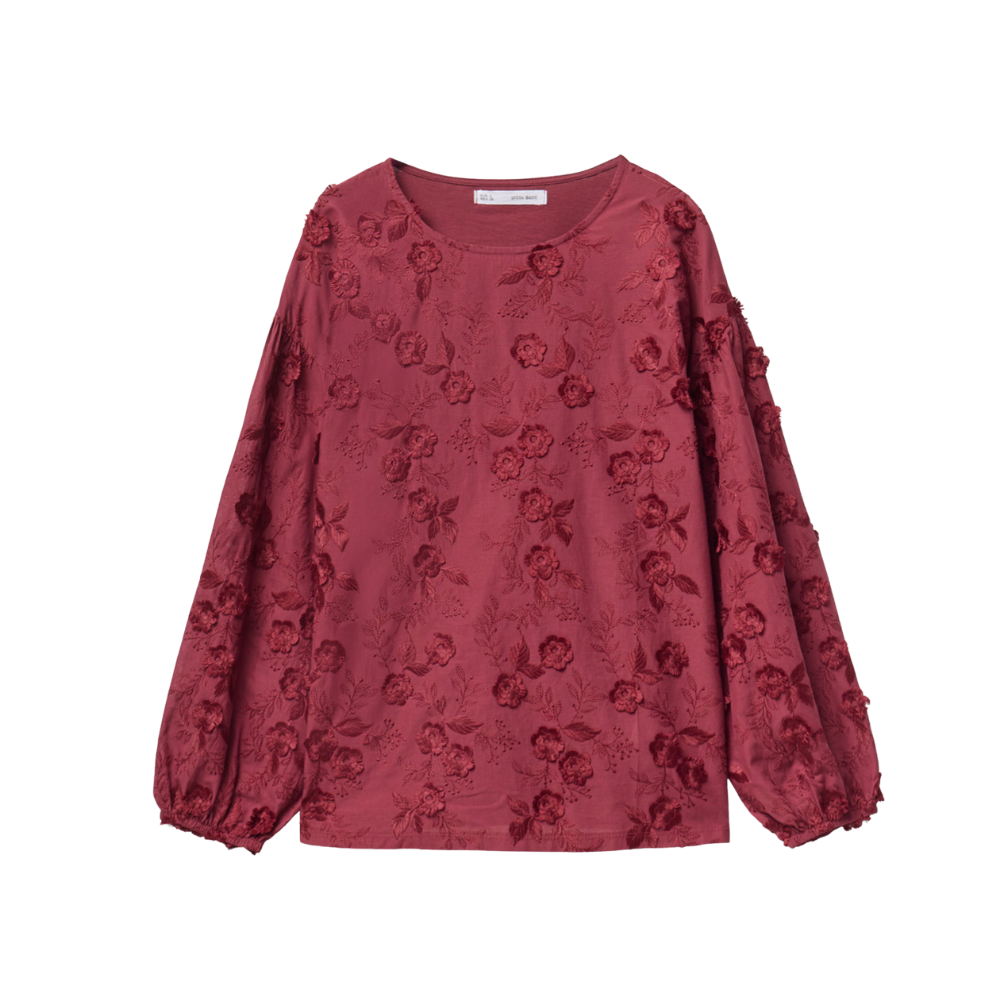 Sfera | Camiseta Flores Bordadas