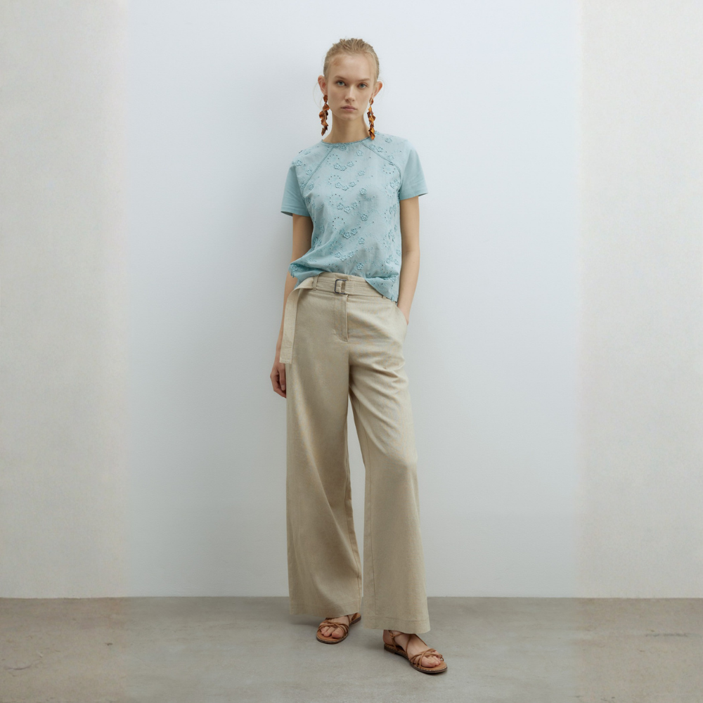 Sfera | Camiseta Flores Bordadas para Dama