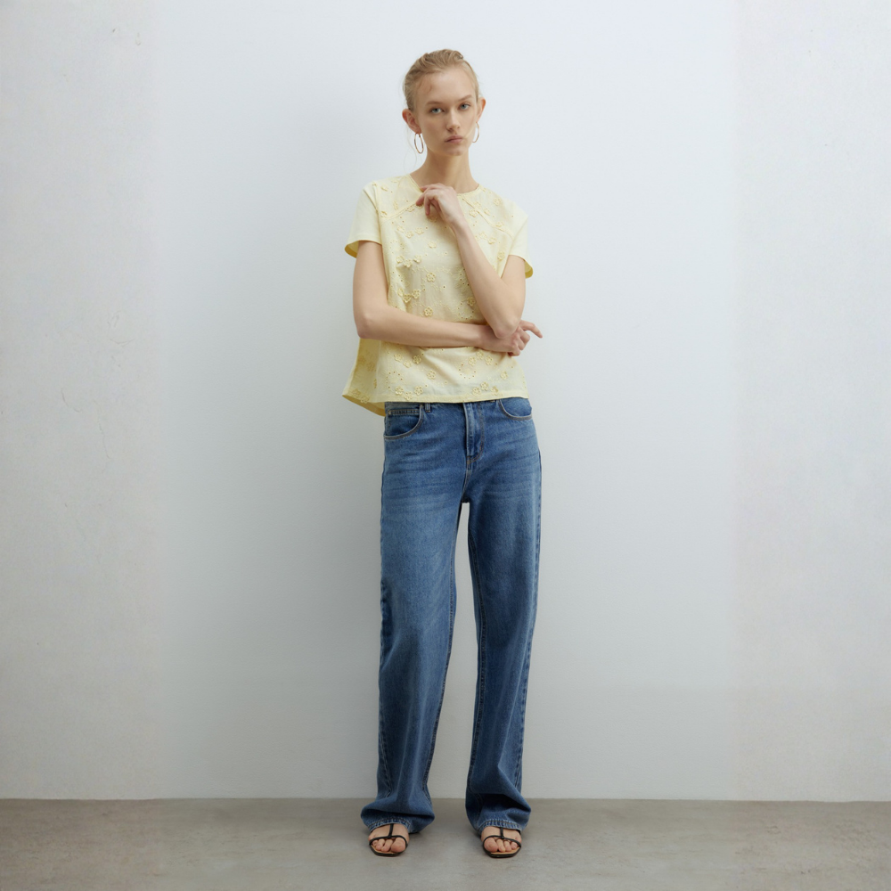 Sfera | Camiseta Flores Bordadas para Dama