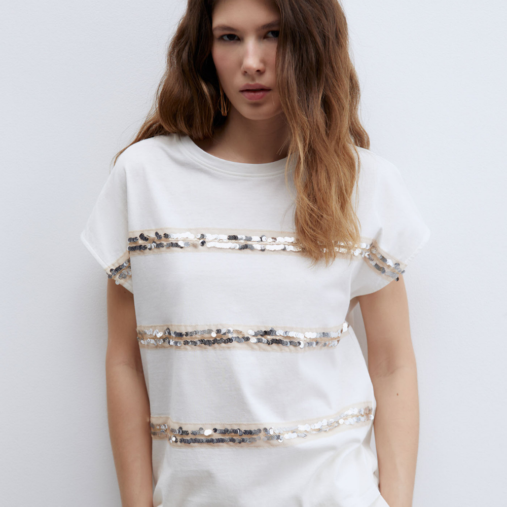 Sfera | Camiseta Adorno Lentejuela Dama