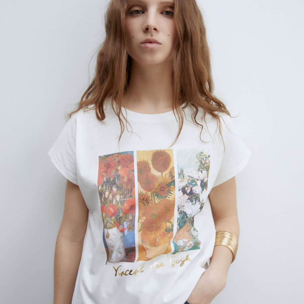 Sfera | Camiseta Licencia Flores para Dama