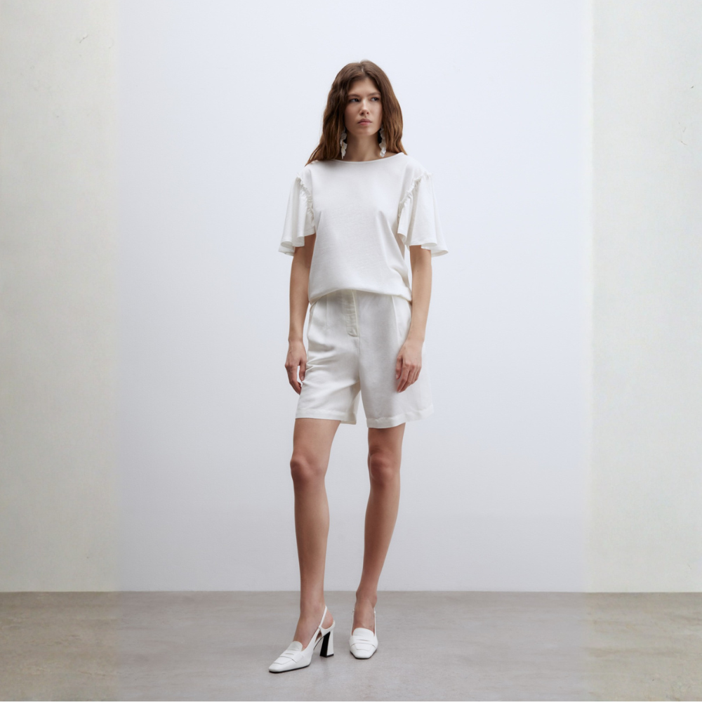 Sfera | Camiseta Volante Lisa para Dama