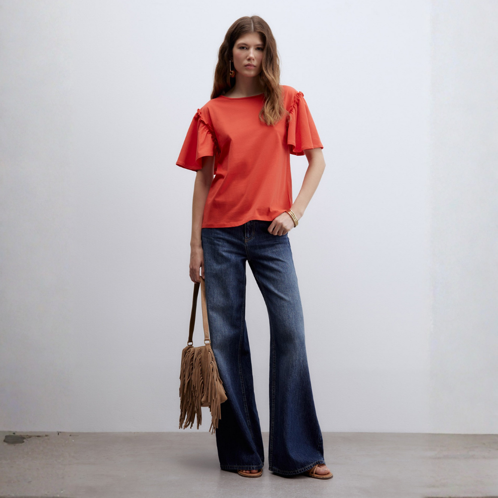 Sfera | Camiseta Volante Lisa para Dama