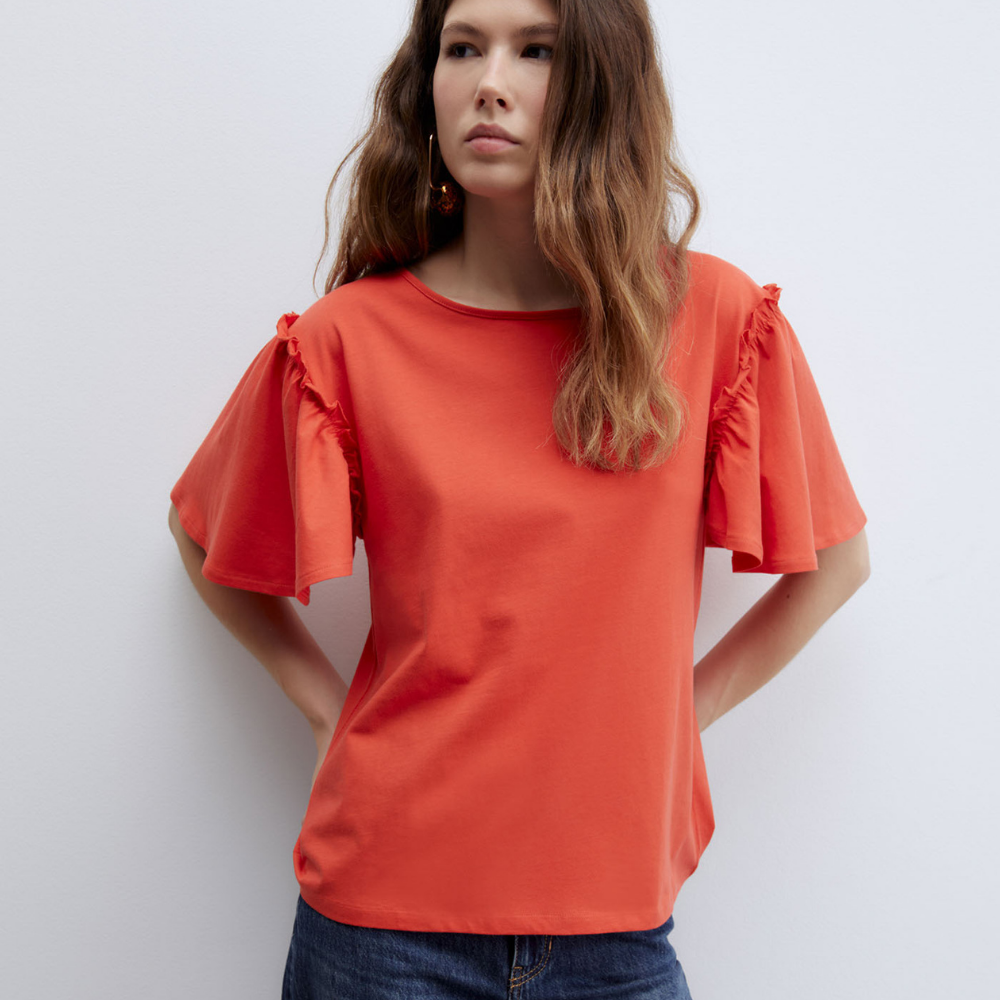 Sfera | Camiseta Volante Lisa para Dama