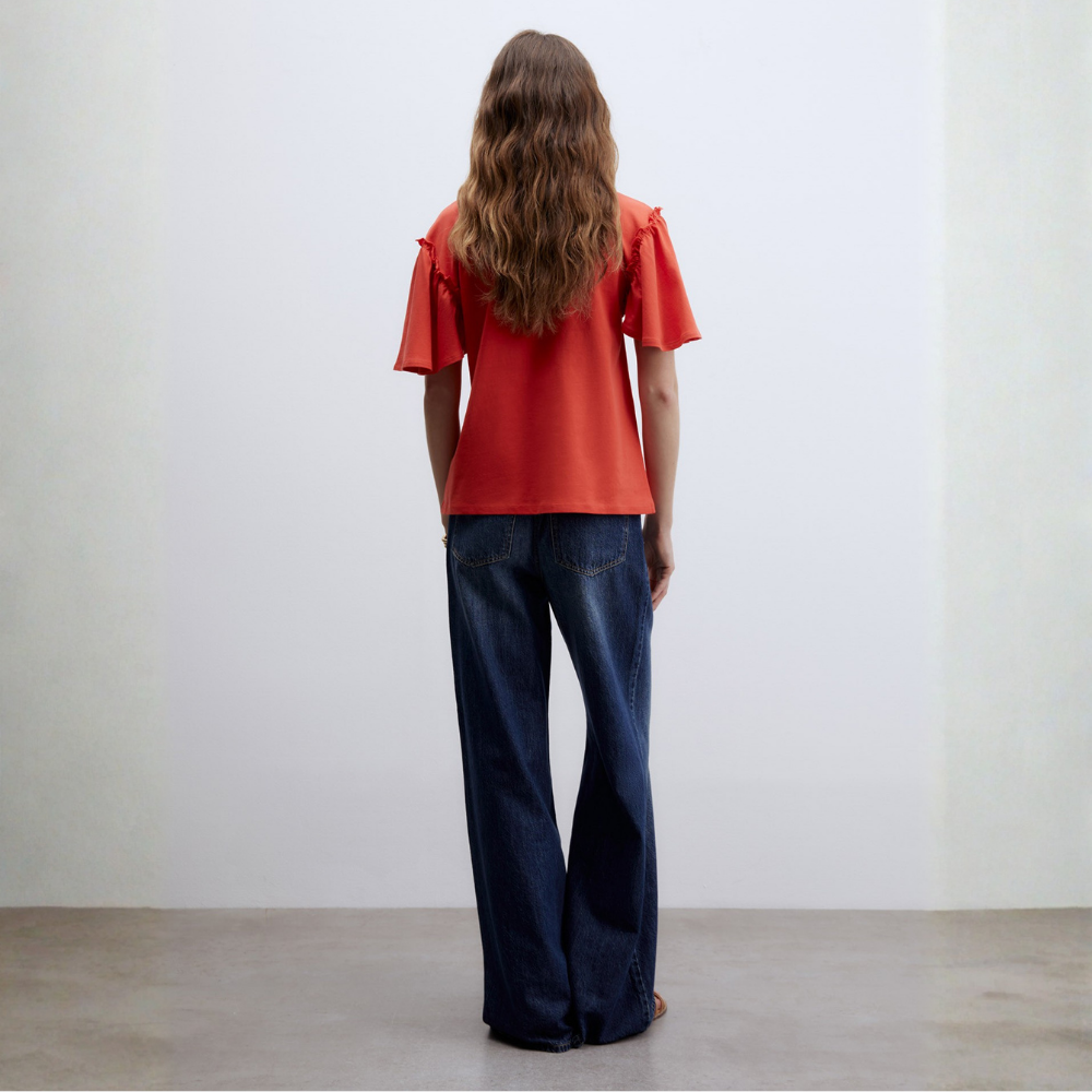 Sfera | Camiseta Volante Lisa para Dama