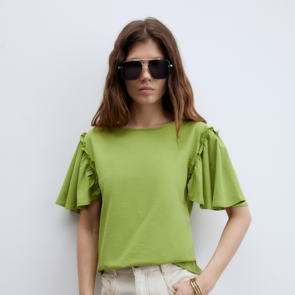 Sfera | Camiseta Volante Lisa para Dama