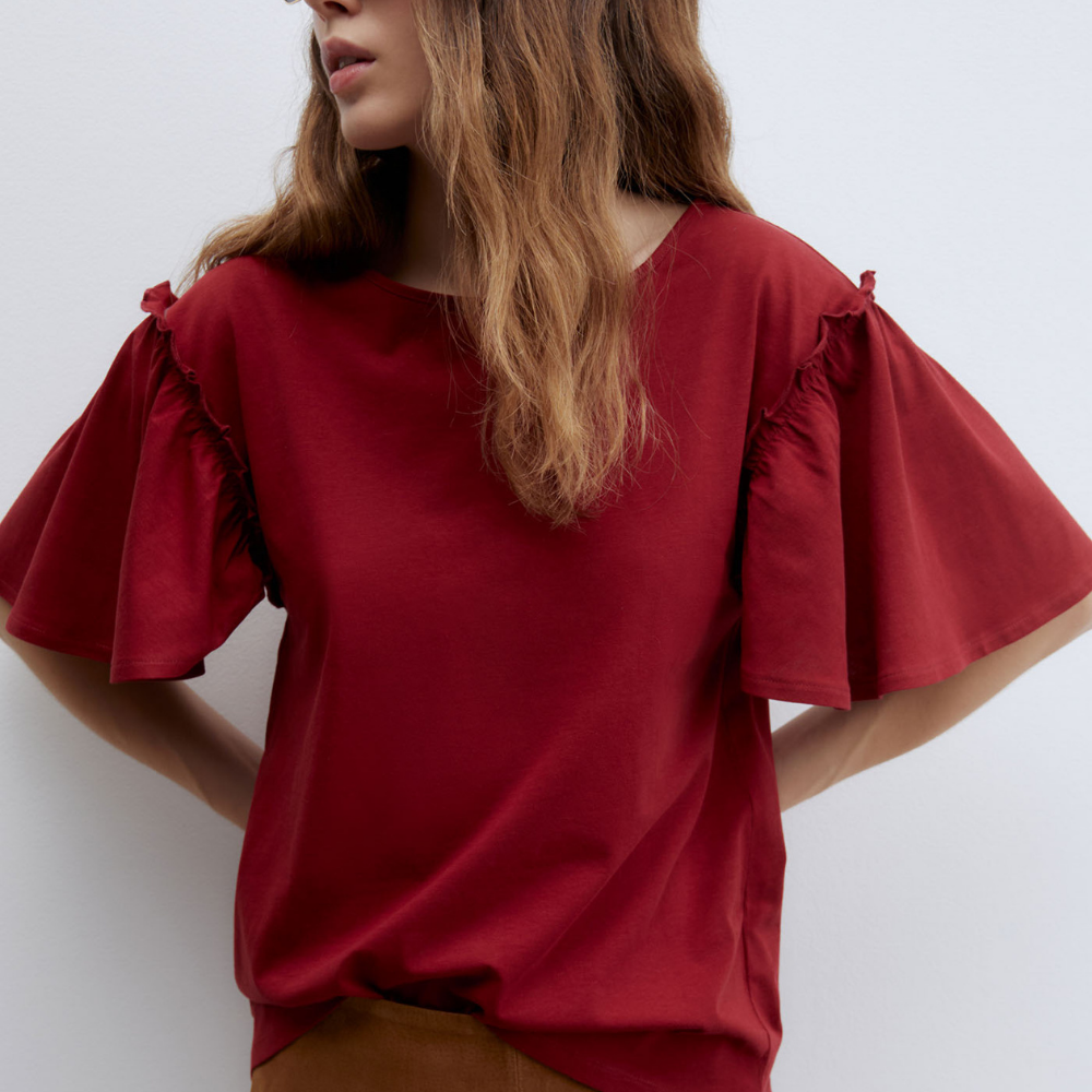Sfera | Camiseta Volante Lisa para Dama