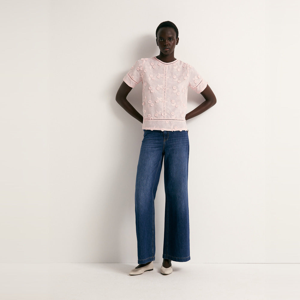 Sfera | Camiseta Flores Bordadas para Dama