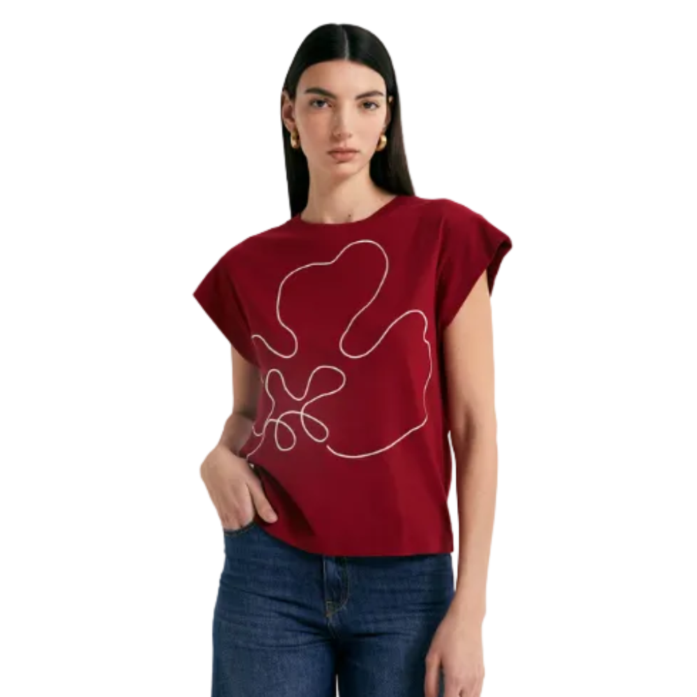 Sfera | Camiseta Silueta con Bordado para Dama