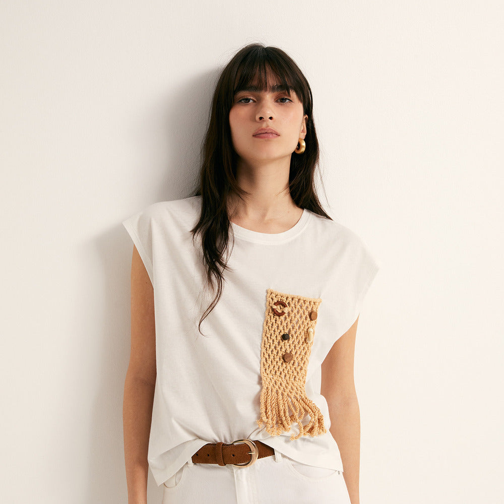 Sfera | Camiseta con Bolsillo en Piezas para Dama