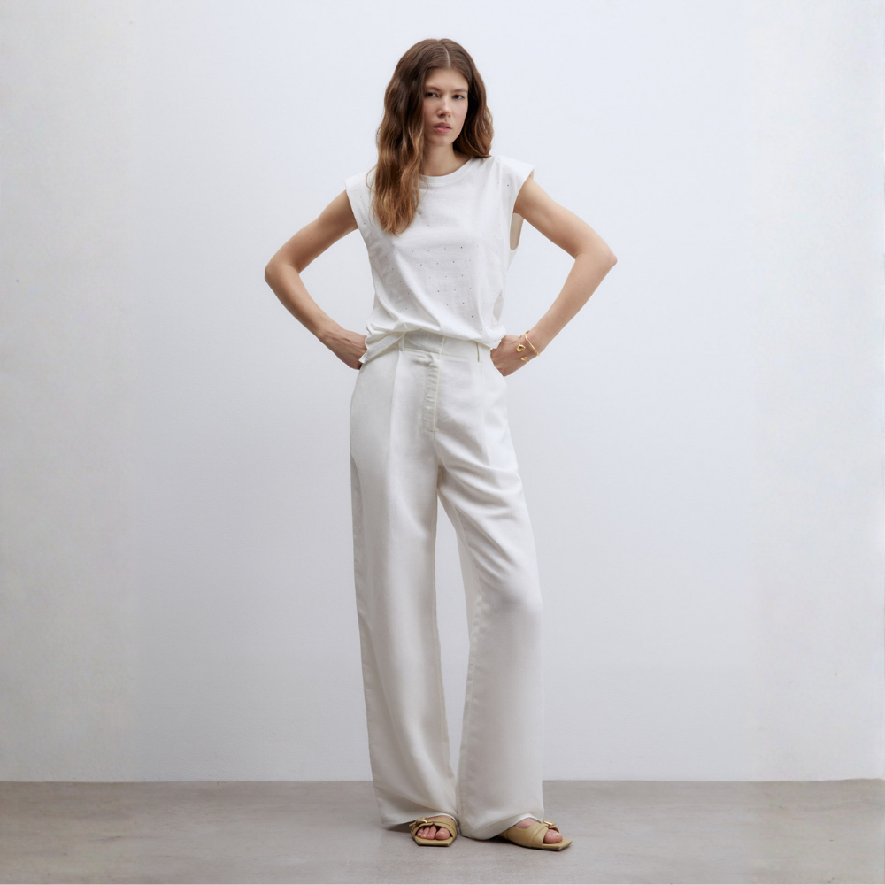 Sfera | Camiseta Hombrera Brillos para Dama