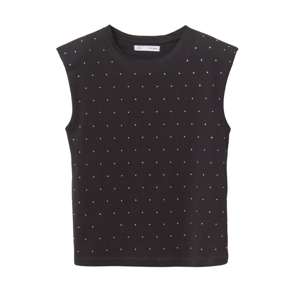 Sfera | Camiseta Hombrera Brillos para Dama