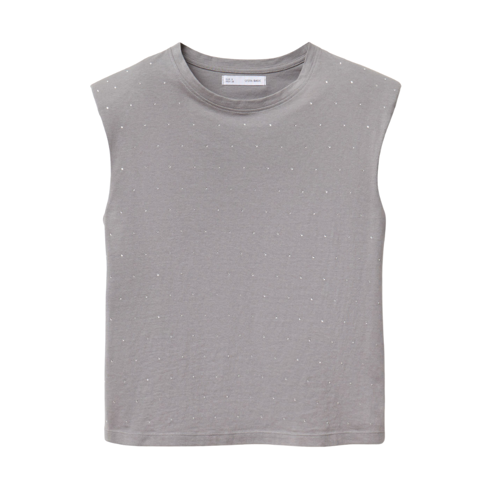 Sfera | Camiseta Hombrera Brillos para Dama
