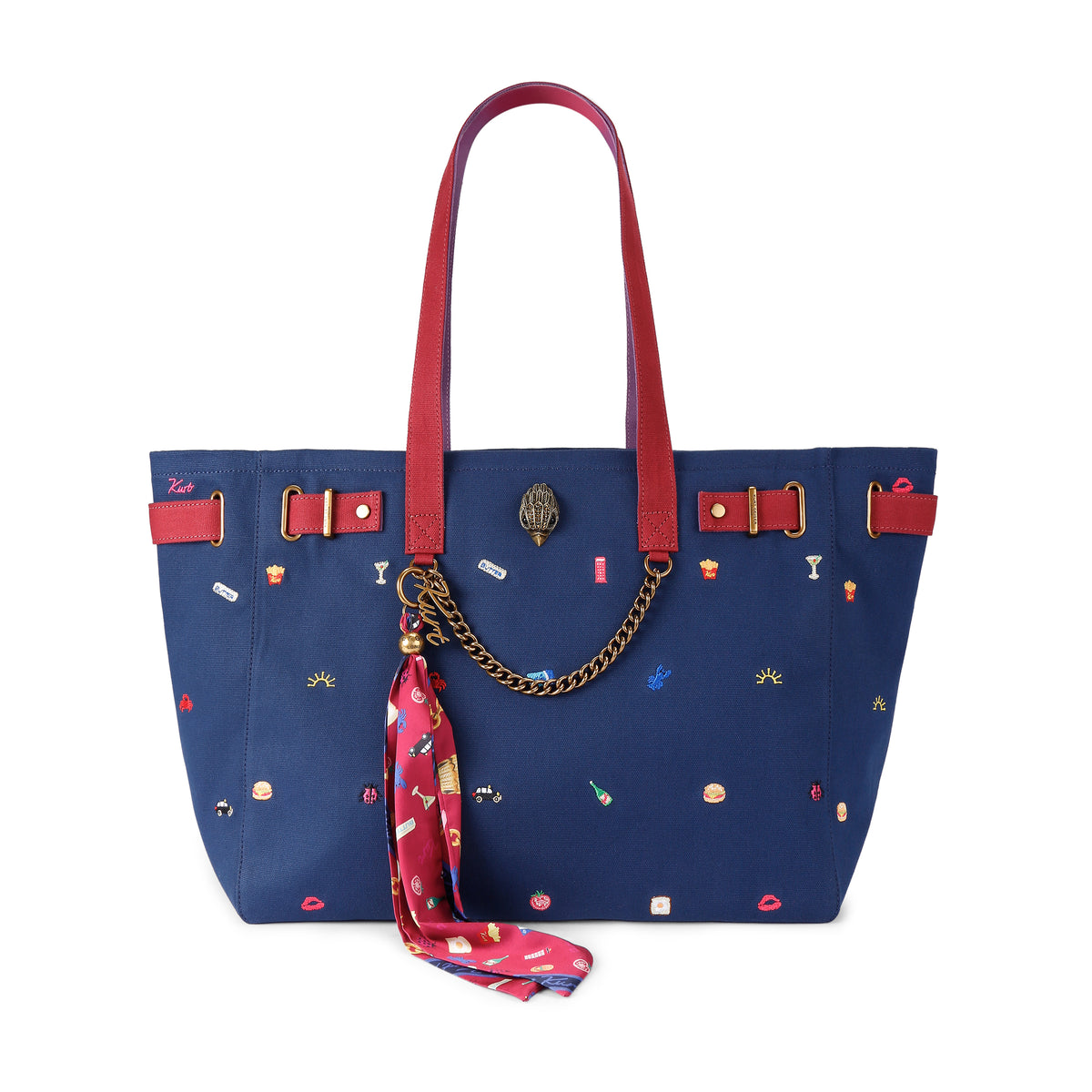 Kurt Geiger | Bolso Shopper Sloane de Canvas Azul Marino