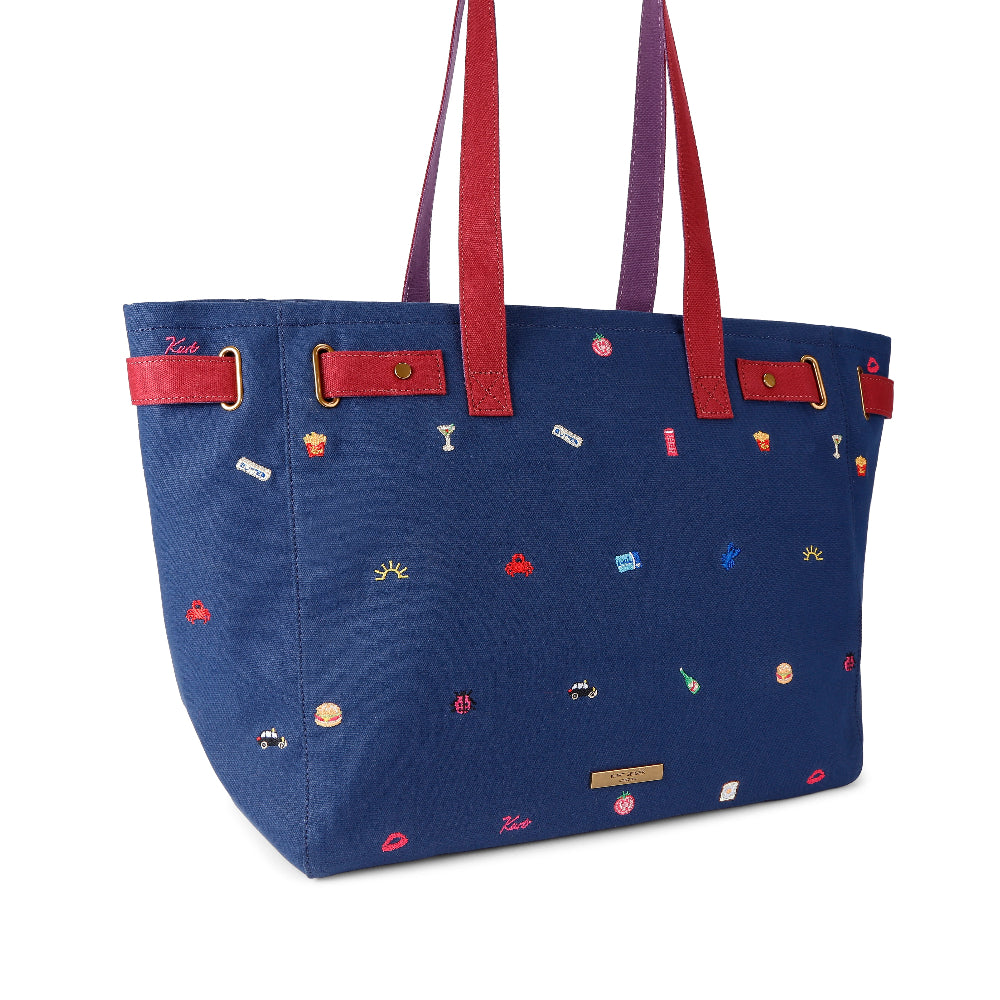 Kurt Geiger | Bolso Shopper Sloane de Canvas Azul Marino