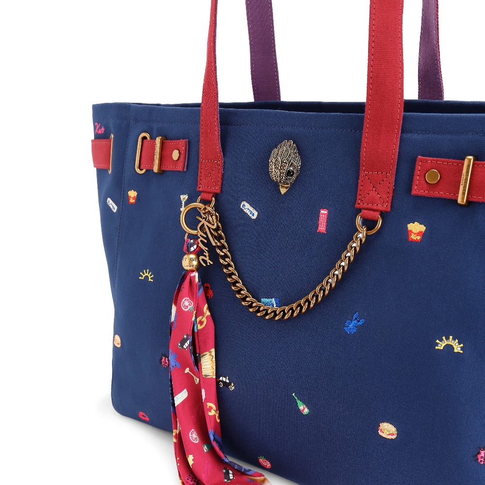 Kurt Geiger | Bolso Shopper Sloane de Canvas Azul Marino