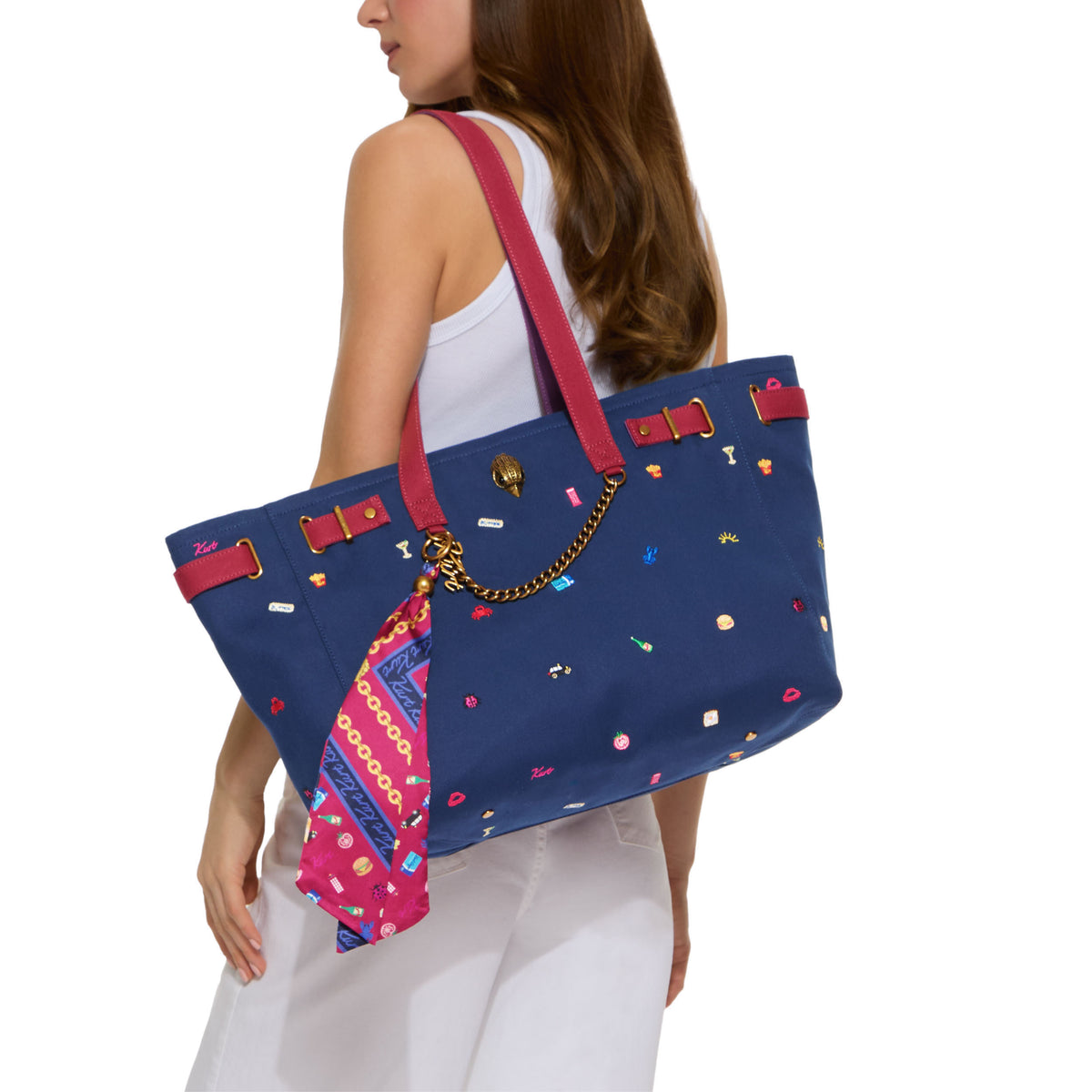 Kurt Geiger | Bolso Shopper Sloane de Canvas Azul Marino