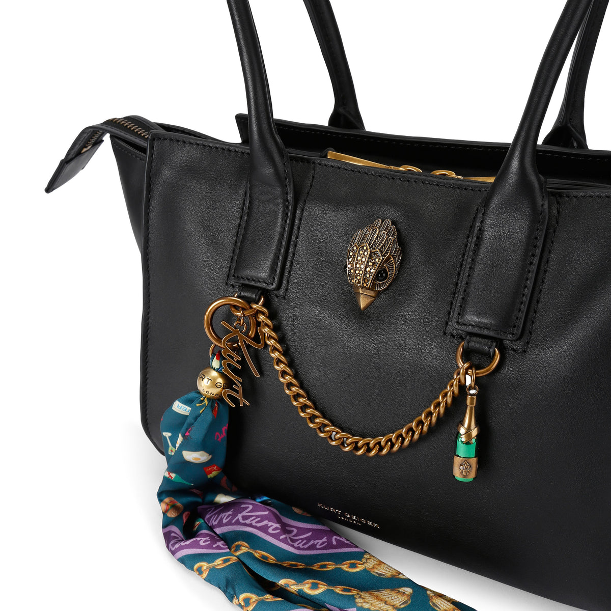 Kurt Geiger | Bolso Shopper Pequeño Sloane de Piel Negra