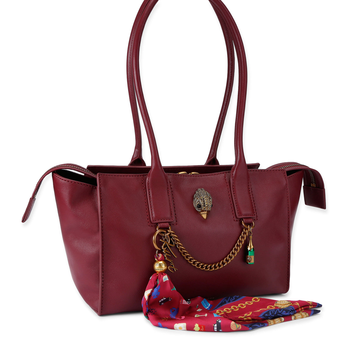 Kurt Geiger | Bolso Shopper Pequeño Sloane de Piel Vino