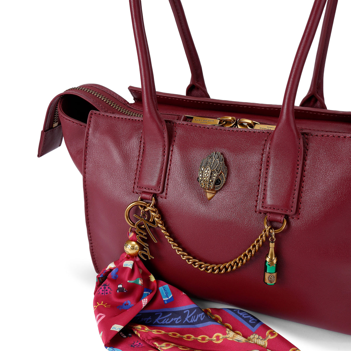 Kurt Geiger | Bolso Shopper Pequeño Sloane de Piel Vino