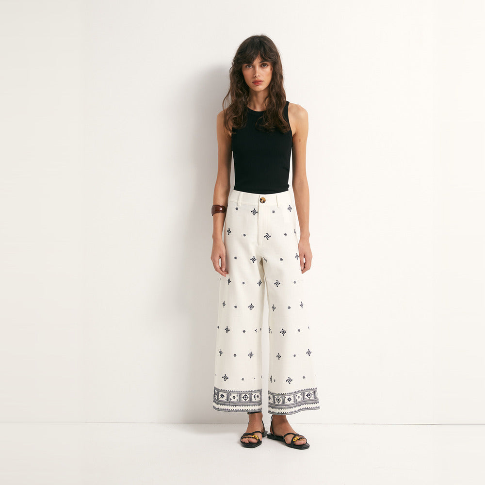 Sfera | Pantalones Anchos Bordados para Dama