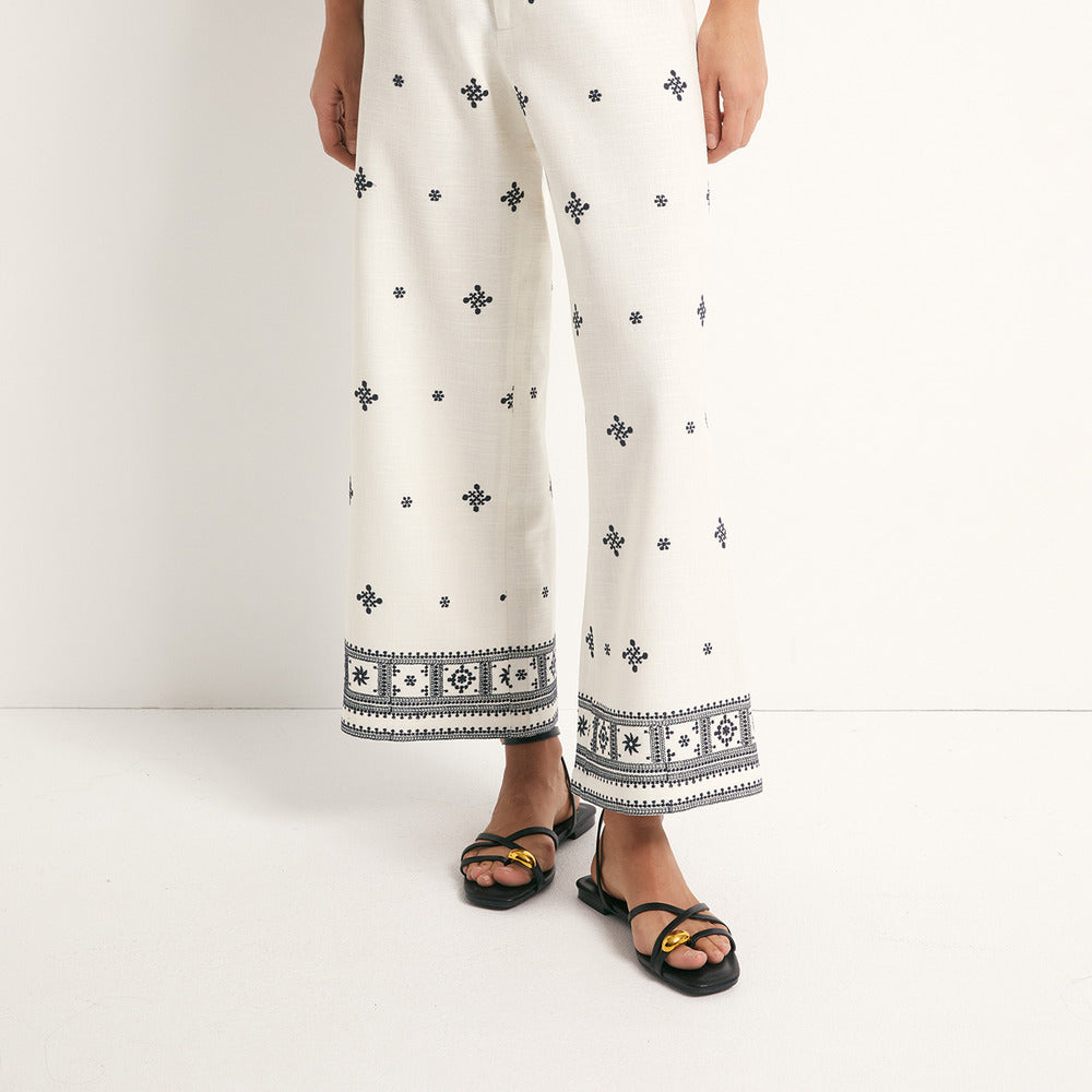 Sfera | Pantalones Anchos Bordados para Dama