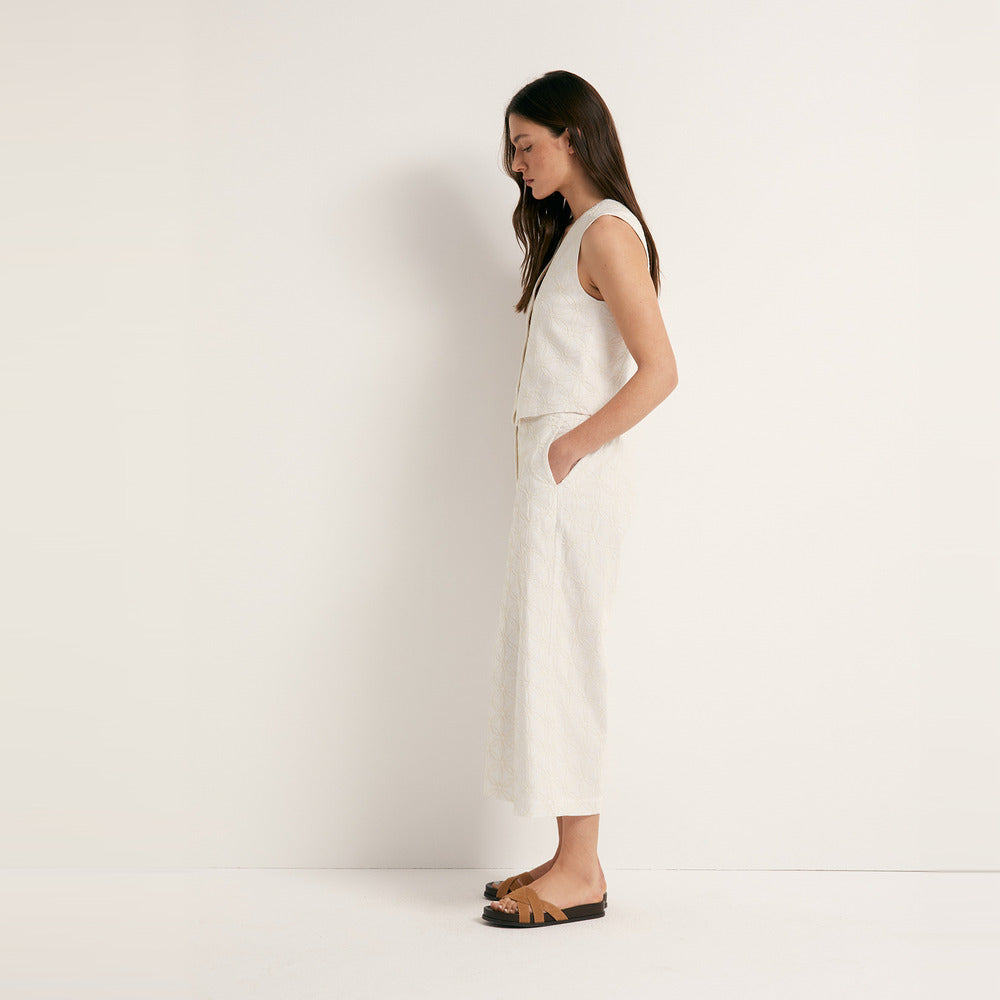 Sfera | pantalones de Lino Bordados para Dama
