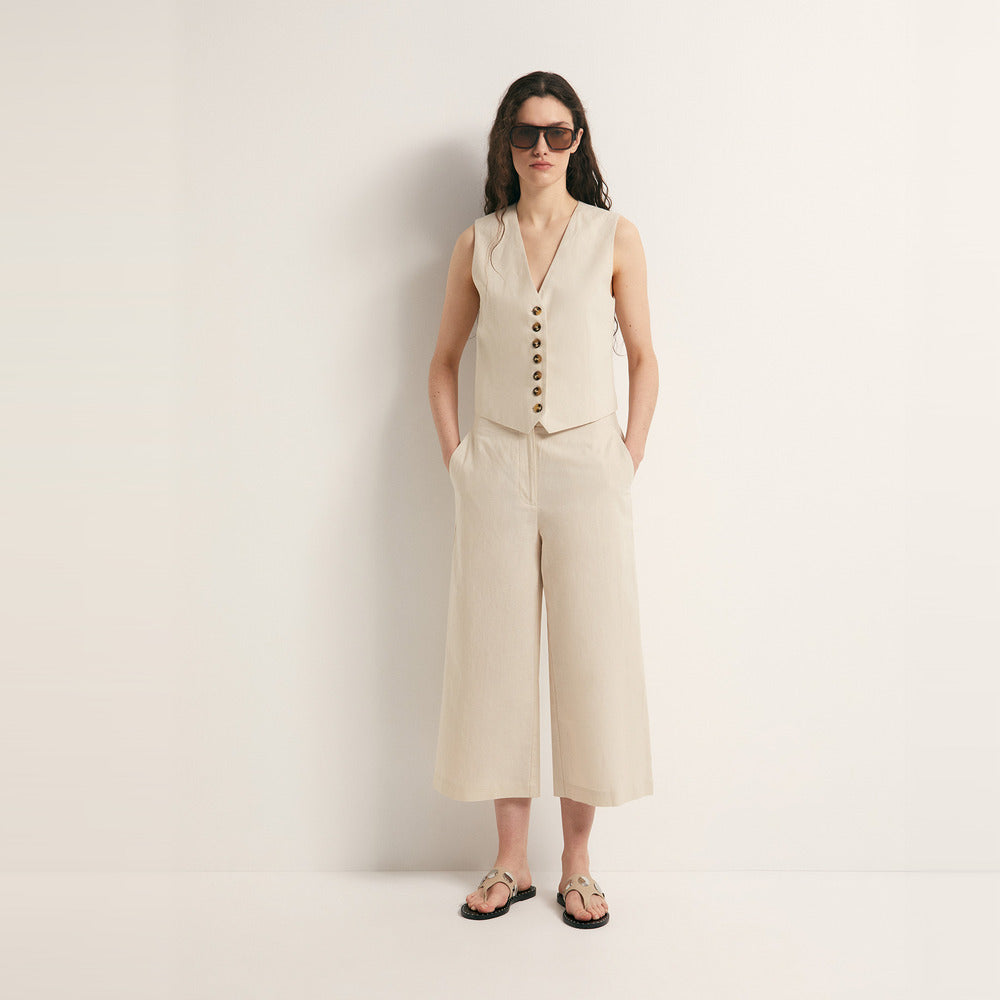 Sfera | Pantalon culotte en lino para Dama