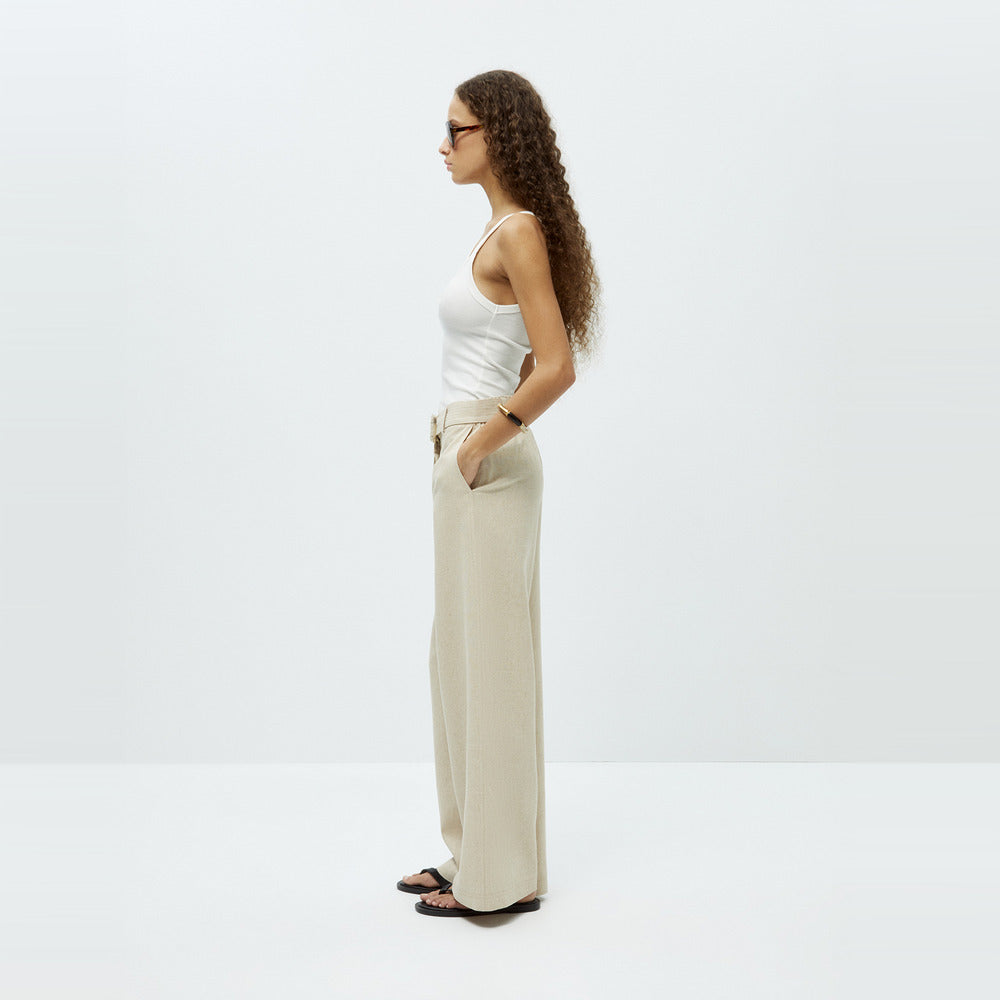 Sfera | Pantalón de Lino con Cinturón para Dama
