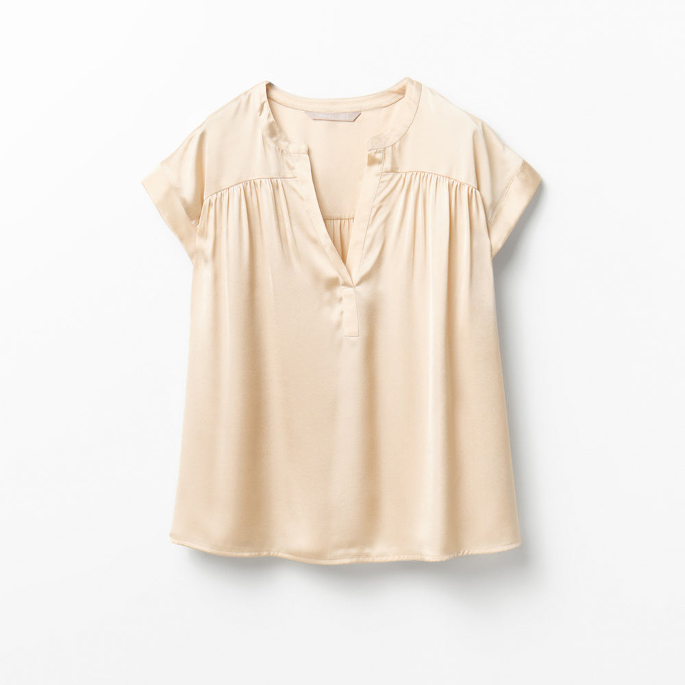 Sfera | Top Satinado con Cuello en Pico para Dama