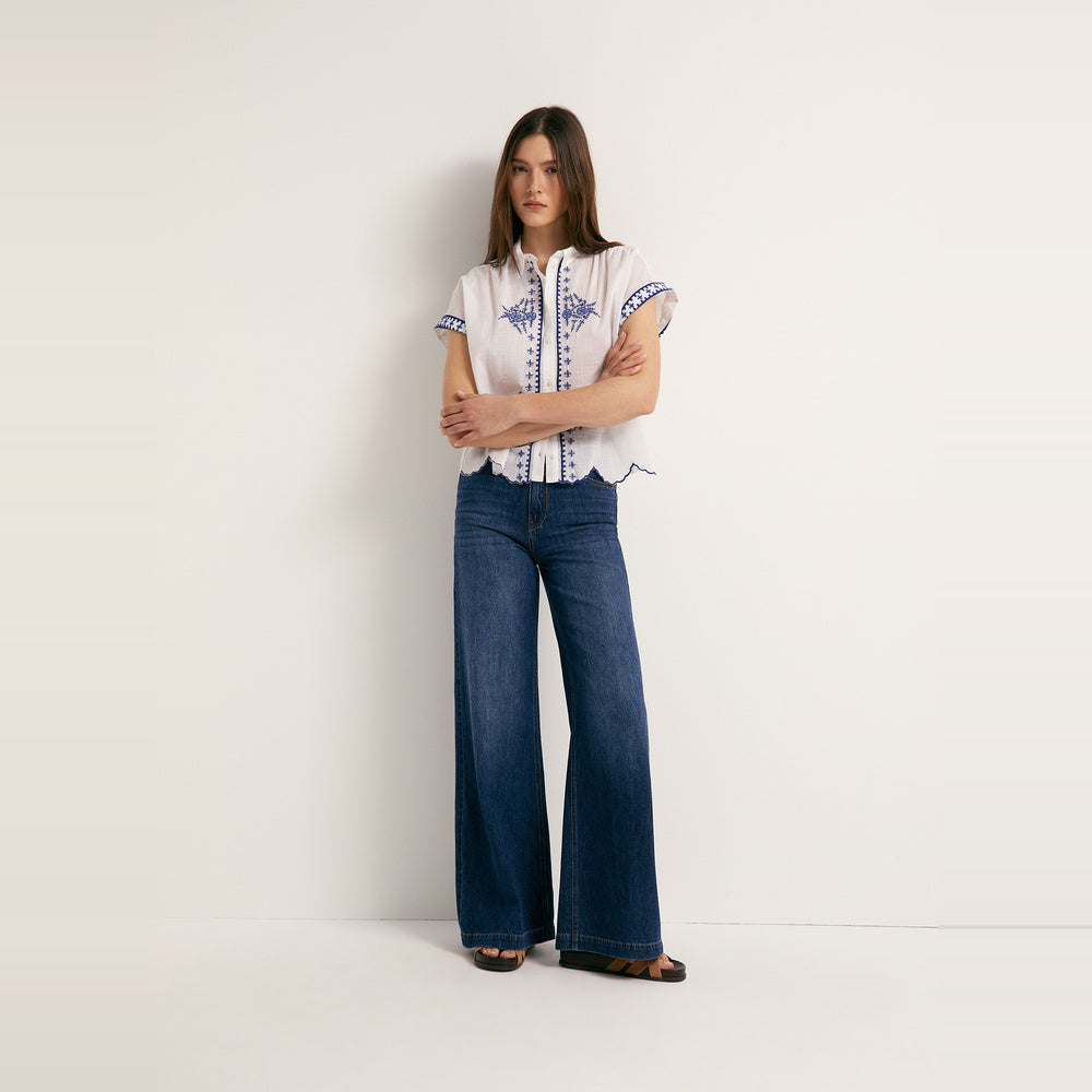 Sfera | Camisa de Resort Bordada para Dama
