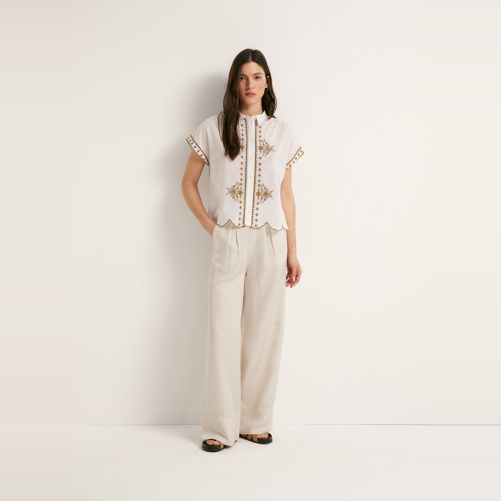 Sfera | Camisa de Resort Bordada para Dama