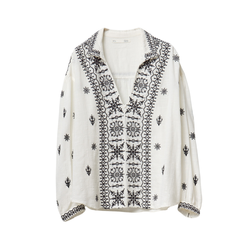 Sfera | Blusa con Bordados en Contraste para Dama