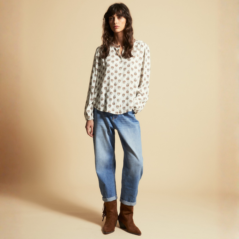 Sfera | Blusa con Estampado en Lurex para Dama