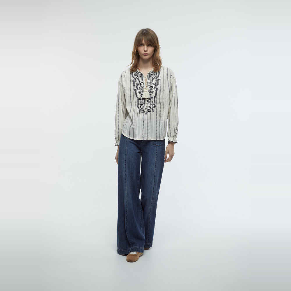 Sfera | Blusa Rústica con Bordado para Dama