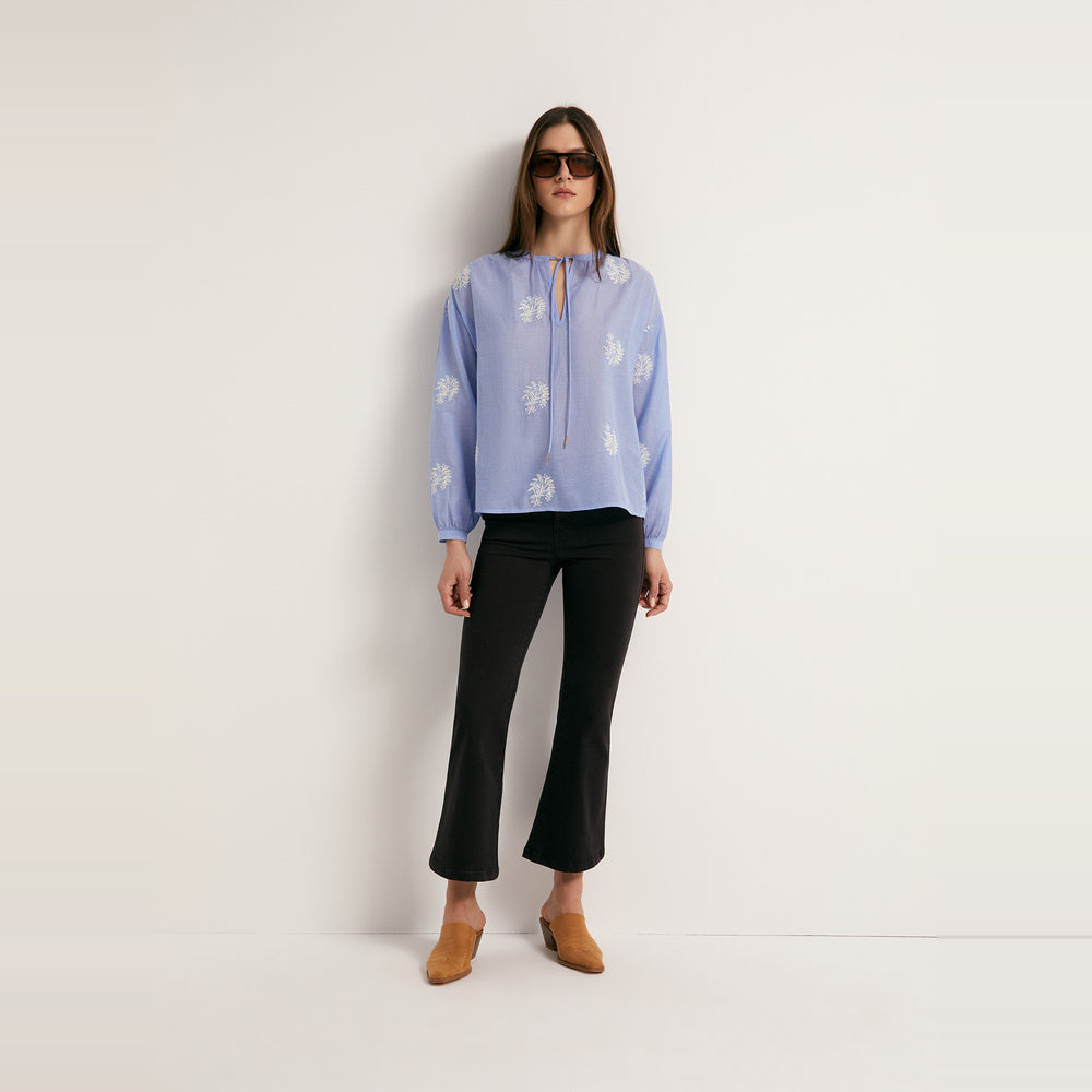 Sfera | Blusa Manga Larga con Detalles para Dama