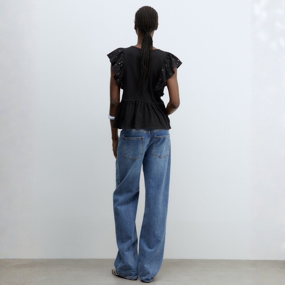 Sfera | Camiseta Volante Tachas para Dama