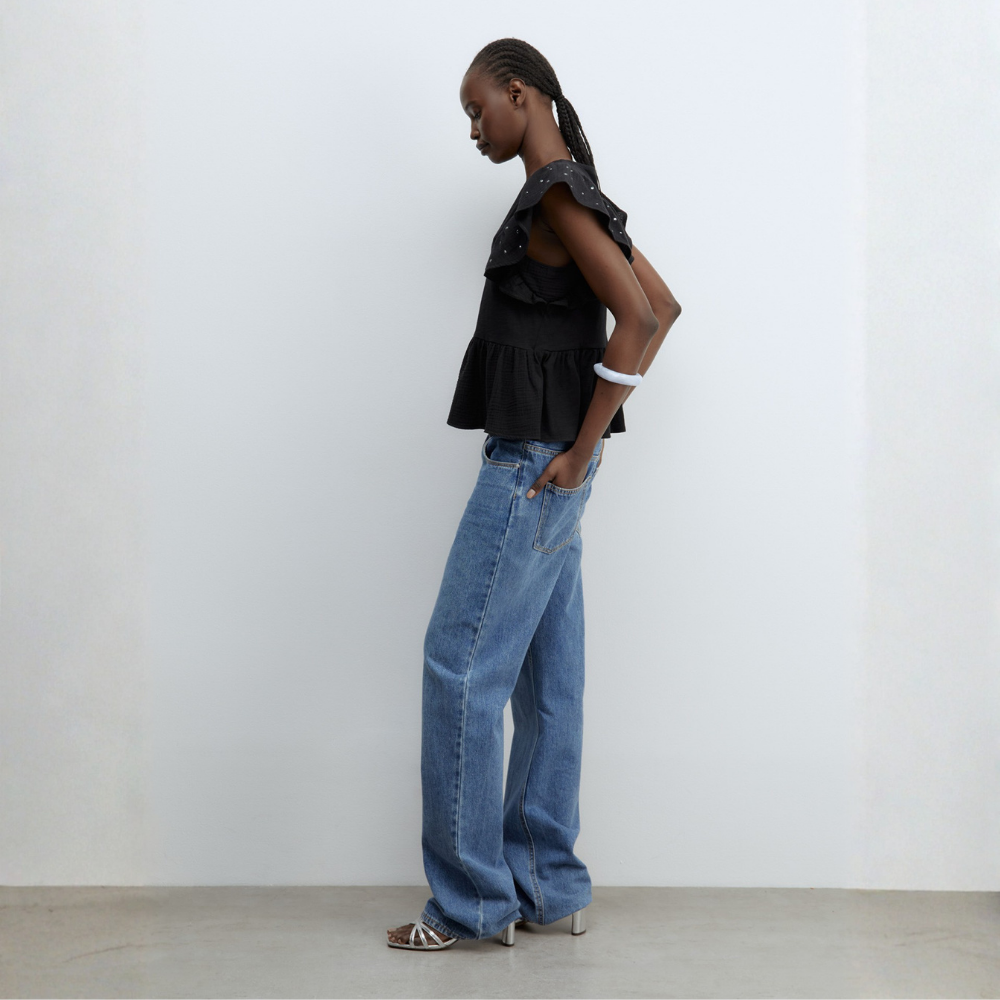 Sfera | Camiseta Volante Tachas para Dama