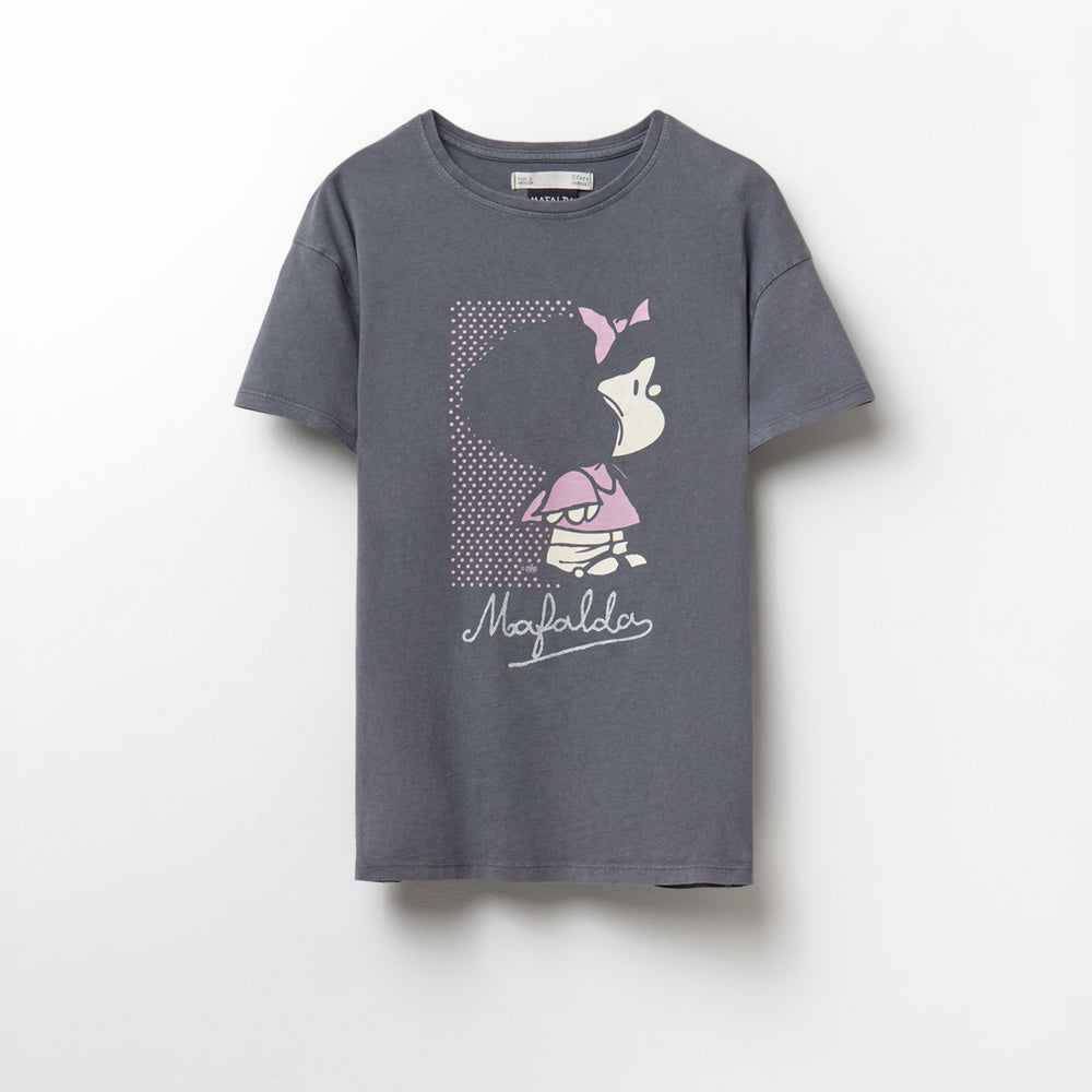 Sfera | Camiseta con Purpurina de Mafalda para Dama