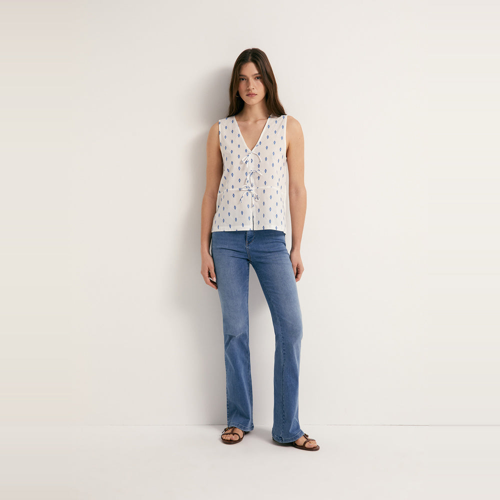 Sfera | Camiseta Bordada con Cordones para Dama