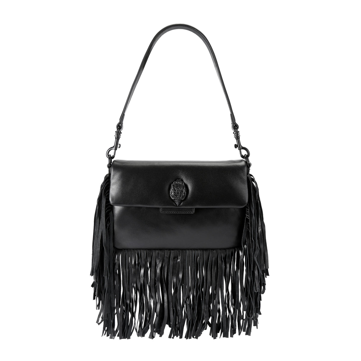 Kurt Geiger | Bolso Oxford Fringe Drench de Piel Negra
