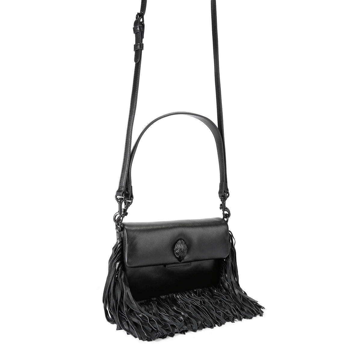 Kurt Geiger | Bolso Oxford Fringe Drench de Piel Negra
