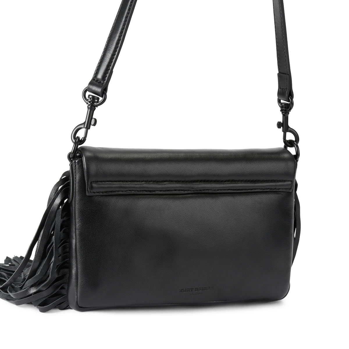 Kurt Geiger | Bolso Oxford Fringe Drench de Piel Negra