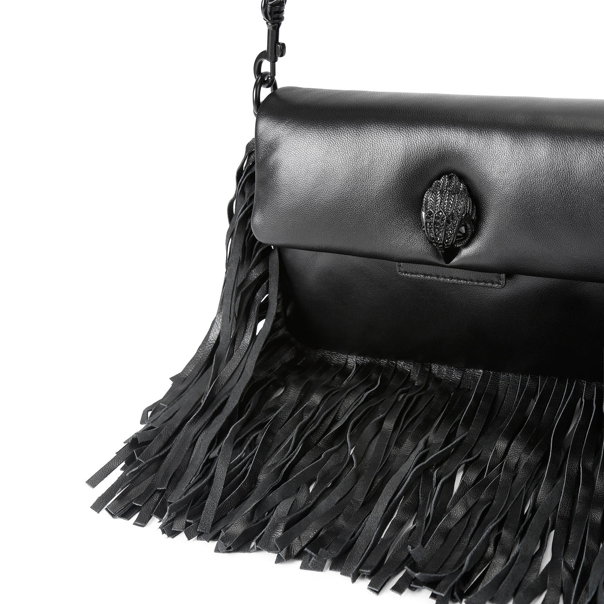Kurt Geiger | Bolso Oxford Fringe Drench de Piel Negra