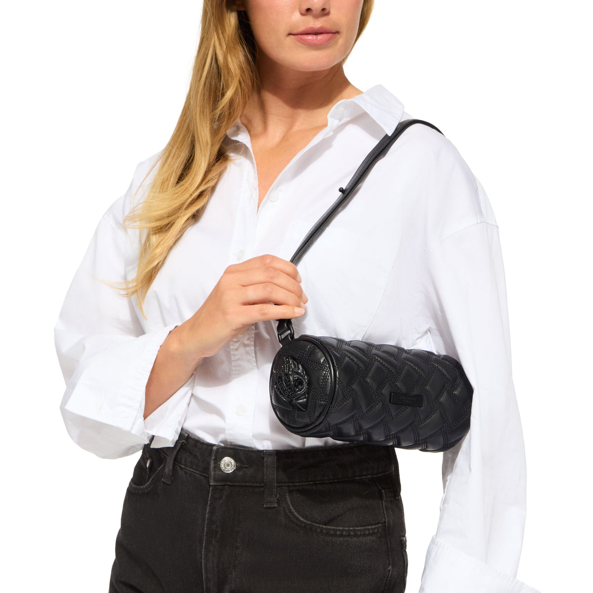 Kurt Geiger | Bolso Barrel Pequeño Kensington de Piel Negra